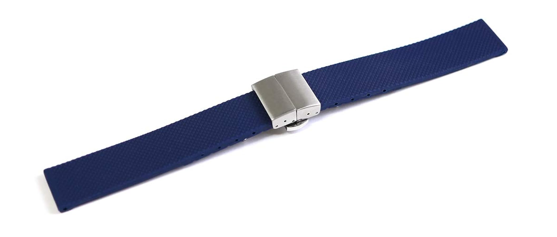 Amazon | 腕時計 ラバー ベルト 24mm ネイビー プッシュ式 D